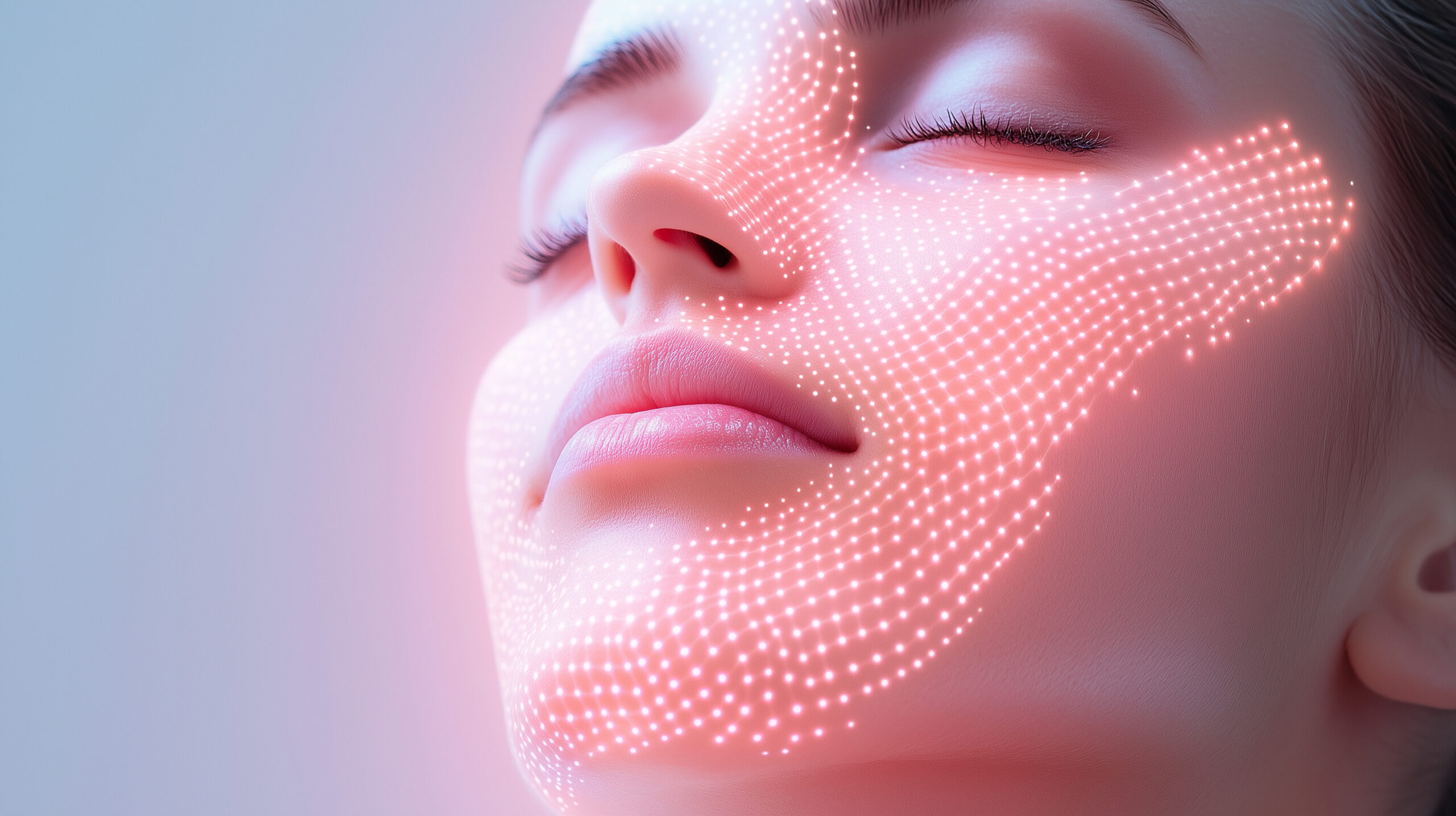 A serene depiction of microneedling, with glowing patterns of renewal spreading across the skin microneedling2 scaled - Microneedling